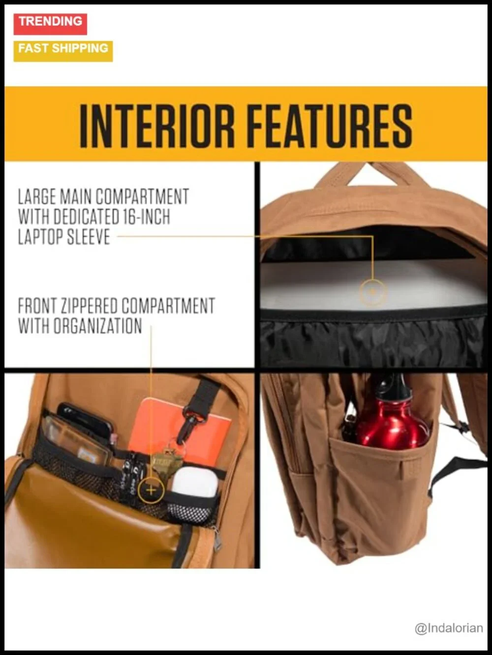 25L Laptop Backpack with 16